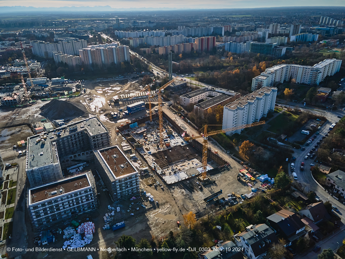 19.11.2021 - Luftbilder von der Baustelle Alexisquartier und Pandion Verde in Neuperlach 19.11.2021 - Luftbilder von der Baustelle Alexisquartier und Pandion Verde in Neuperlach